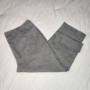 Zac & Rachel Woman Size 24W Black White Plaid Rayon Nylon High Rise Ankle Pants